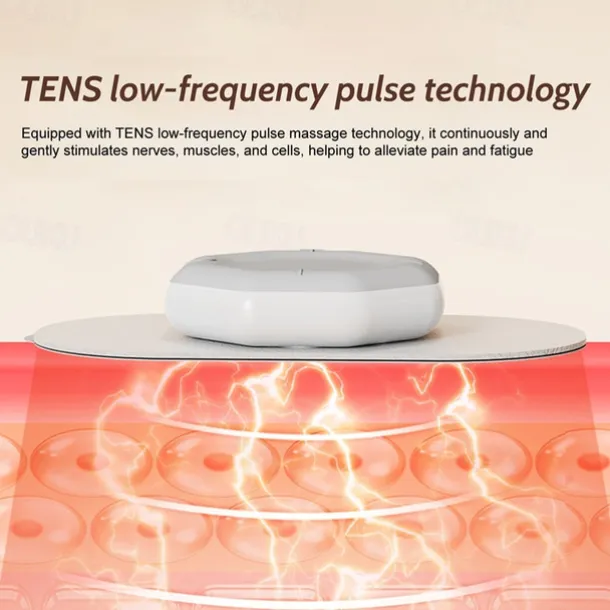 Portable Cordless TENS Massage Patch Pain Relief Muscle Stimulation Patch Rechargeable with Charging Case Electric Pulse Patch for Relaxation