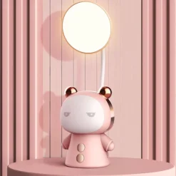 Portable Cute Desk Lamp USB Rechargeable Dimmable Study Table Lamp Bedside Led Night Light for Reading Work Kids Birthday Gift