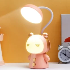 Portable Cute Desk Lamp USB Rechargeable Dimmable Study Table Lamp Bedside Led Night Light for Reading Work Kids Birthday Gift