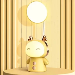 Portable Cute Desk Lamp USB Rechargeable Dimmable Study Table Lamp Bedside Led Night Light for Reading Work Kids Birthday Gift