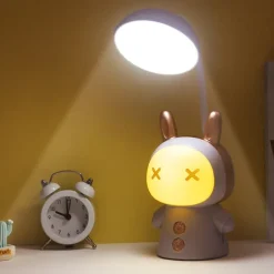 Portable Cute Desk Lamp USB Rechargeable Dimmable Study Table Lamp Bedside Led Night Light for Reading Work Kids Birthday Gift
