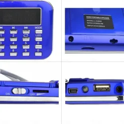 Portable Digital AM FM Radio Media Speaker MP3 Music Player Support TF Card / USB Disk with LED Screen Display and Emergency Flashlight Function