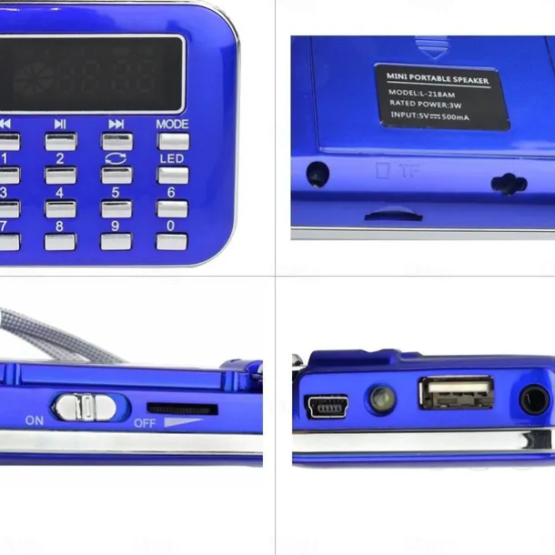 Portable Digital AM FM Radio Media Speaker MP3 Music Player Support TF Card / USB Disk with LED Screen Display and Emergency Flashlight Function