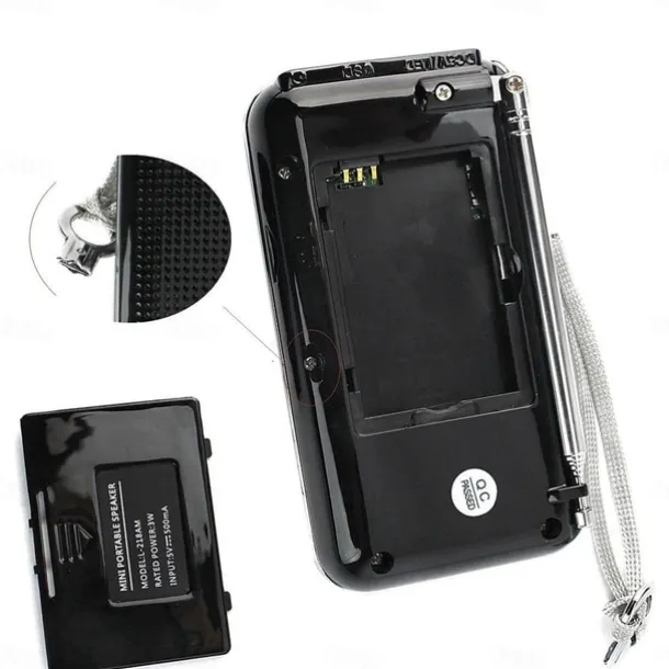 Portable Digital AM FM Radio Media Speaker MP3 Music Player Support TF Card / USB Disk with LED Screen Display and Emergency Flashlight Function