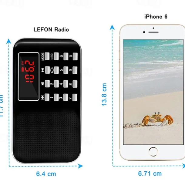 Portable Digital AM FM Radio Media Speaker MP3 Music Player Support TF Card / USB Disk with LED Screen Display and Emergency Flashlight Function