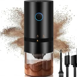 Portable Electric Coffee Grinder - USB Rechargeable, Professional Ceramic Grinding Core for Coffee Beans