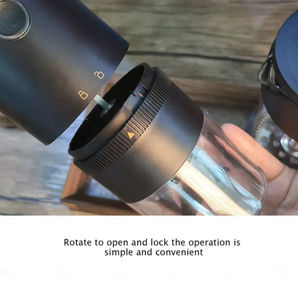 Portable Electric Coffee Grinder - USB Rechargeable, Professional Ceramic Grinding Core for Coffee Beans
