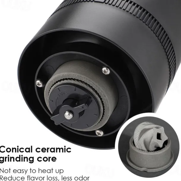 Portable Electric Coffee Grinder - USB Rechargeable, Professional Ceramic Grinding Core for Coffee Beans