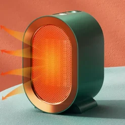 Portable Electric Heater With Thermostat 1200W Safe and Quiet PTC Ceramic Heater Heats Up To 20 Square Meter Indoor Winter Warm Air Blower Mini Radiator Heater Fan For Home Bedroom Bathroom Office Ro