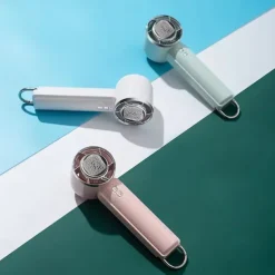 Portable Foldable Handheld & Tabletop Fan, Cold Compress Mode, 5-Speed Wind Settings, USB-C Rechargeable, Built-in Carabiner, Anti-Slip Base, Cooling & Fan Dual Mode