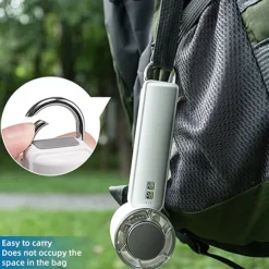 Portable Foldable Handheld & Tabletop Fan, Cold Compress Mode, 5-Speed Wind Settings, USB-C Rechargeable, Built-in Carabiner, Anti-Slip Base, Cooling & Fan Dual Mode