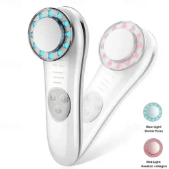 Portable Galvanic Facial Machine 7 In 1 High Frequency Face Massager Microcurrent Skin Firming Machine Skin Improve Roller Tools