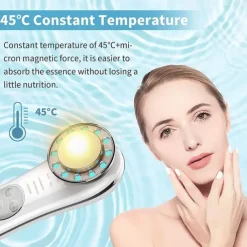 Portable Galvanic Facial Machine 7 In 1 High Frequency Face Massager Microcurrent Skin Firming Machine Skin Improve Roller Tools