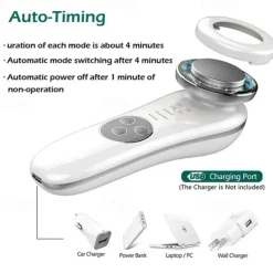 Portable Galvanic Facial Machine 7 In 1 High Frequency Face Massager Microcurrent Skin Firming Machine Skin Improve Roller Tools
