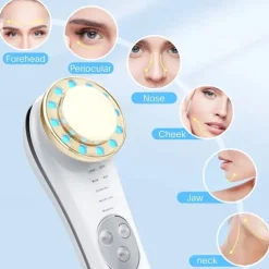 Portable Galvanic Facial Machine 7 In 1 High Frequency Face Massager Microcurrent Skin Firming Machine Skin Improve Roller Tools