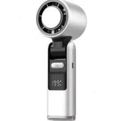 Portable Handheld Fan with Cooling Plate, 1-199 Speed Foldable Mini Fan with Stand, Hook & Lanyard, Up to 6H Use for Travel, Office, Home & Outdoor