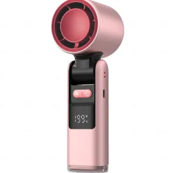 Portable Handheld Fan with Cooling Plate, 1-199 Speed Foldable Mini Fan with Stand, Hook & Lanyard, Up to 6H Use for Travel, Office, Home & Outdoor