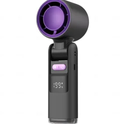 Portable Handheld Fan with Cooling Plate, 1-199 Speed Foldable Mini Fan with Stand, Hook & Lanyard, Up to 6H Use for Travel, Office, Home & Outdoor