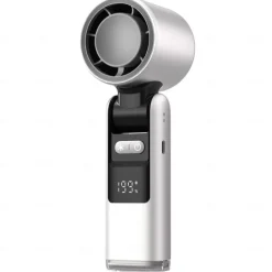 Portable Handheld Fan with Cooling Plate, 1-199 Speed Foldable Mini Fan with Stand, Hook & Lanyard, Up to 6H Use for Travel, Office, Home & Outdoor