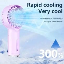 Portable Handheld Spray Fan – Large Wind Refillable Water Mist Cooling Fan for Outdoor and Travel