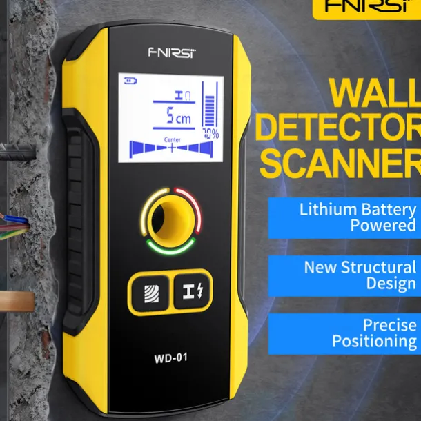 Portable Handheld Wall Scanner Wooden AC Wires Metal Pipes Rebars Detecting Tool Indicator Light Drill Hole Tool