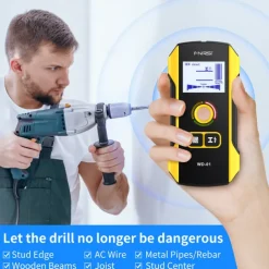 Portable Handheld Wall Scanner Wooden AC Wires Metal Pipes Rebars Detecting Tool Indicator Light Drill Hole Tool