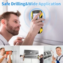 Portable Handheld Wall Scanner Wooden AC Wires Metal Pipes Rebars Detecting Tool Indicator Light Drill Hole Tool