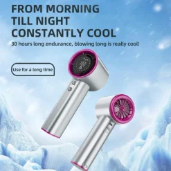 Portable High-Speed Fan Ultra-High Wind, 1–100 Stepless Speeds, LED Digital Display, Smart Touch Control, Anti-Loss Lanyard