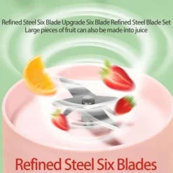 Portable Juicer, Mini Electric Fruit Blender, Rechargeable Juice Maker, Compact Shake Cup for Smoothies & Juices