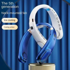 Portable Leafless Neck Fan – Quiet Mini Sports Fan with Strong Wind, USB Rechargeable for Outdoor Activities