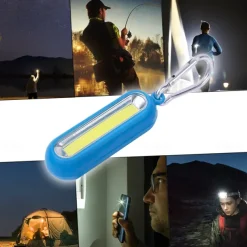 Portable Mini COB LED Keychain Pocket Flashlight 3 Modes LED Flashlight Battery Powered Outdoor Camping Hiking Fishing Torch