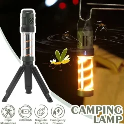 Portable Mosquito Repeller with Camping Light – Rechargeable Magnetic Mosquito Repellent Lamp for Fishing, Hiking, and Tents
