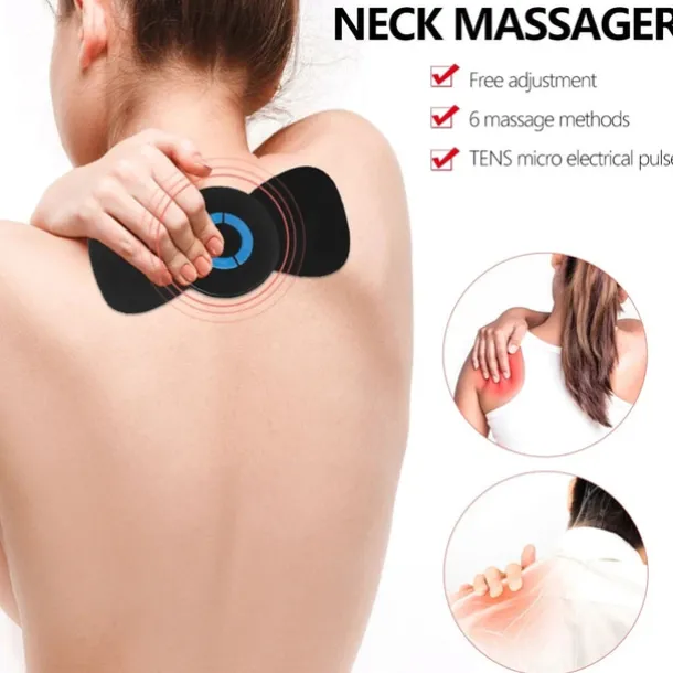 Portable Neck Body Massager Microcurrent Muscle Relief Pain Mini Electric Convenient Intelligent Cervical Massage Stickers Meridian Massager
