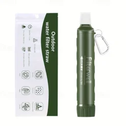 Portable Outdoor Water Purification Straw - Bottle-Compatible, Ideal For Camping, Hiking, And Emergency Survival