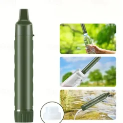 Portable Outdoor Water Purification Straw - Bottle-Compatible, Ideal For Camping, Hiking, And Emergency Survival