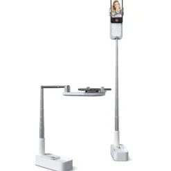 Portable Phone Holder With LED Dimming Light for Live Stream Make Up YouTube TikTok Dimmable LED Camera Ring Light for iPhone & Android Phone