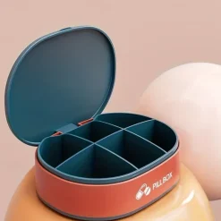 Portable Pill Organizer - Compact, Sealed Pill Case for Traveling, on-the-go Medication Storage - Multi-compartment Waterproof Candy Box for Storing Pills