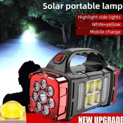 Portable Solar Camping Light - Multifunctional LED Flashlight for Outdoor Hiking, Power Outages - Rechargeable and Super Bright