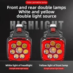 Portable Solar Camping Light - Multifunctional LED Flashlight for Outdoor Hiking, Power Outages - Rechargeable and Super Bright