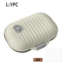 Portable Travel Pill Storage Box with 7 Labeled Compartments - Small Medicine Organizer for Pocket or Wallet, Daily Vitamin and Supplement Holder