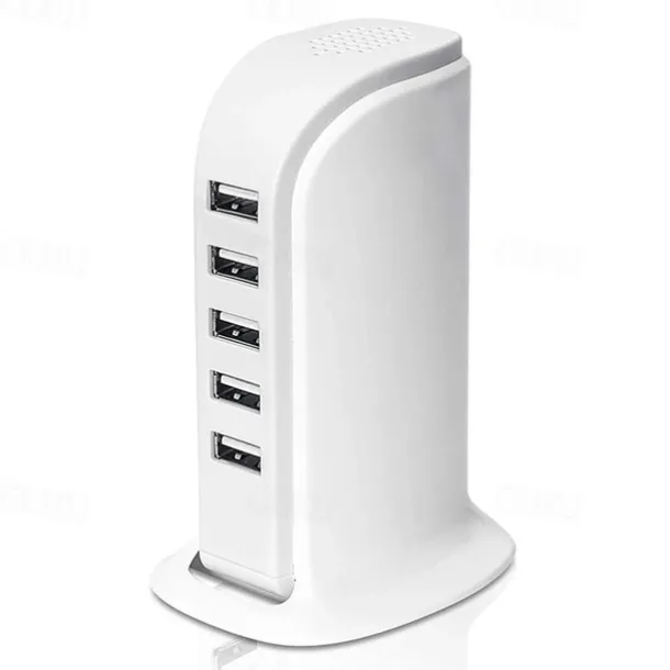 5ports Multi-USB Charging Station Hub Base Smart Digital Display Charger