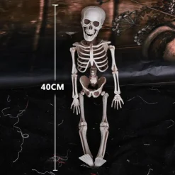 Posable Halloween Skeleton- Full Body Halloween Skeleton with Movable Joints for Haunted House Props Decorations (1pc)