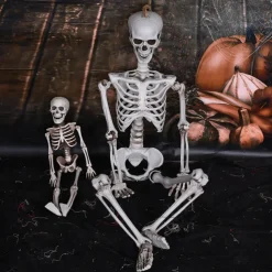 Posable Halloween Skeleton- Full Body Halloween Skeleton with Movable Joints for Haunted House Props Decorations (1pc)