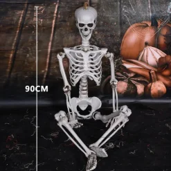 Posable Halloween Skeleton- Full Body Halloween Skeleton with Movable Joints for Haunted House Props Decorations (1pc)