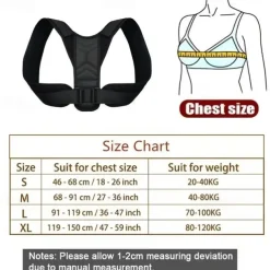Posture Corrector For Men Women, Comfortable Upper Back Support Straightener With Adjustable Back Strap