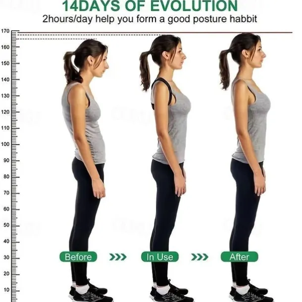 Posture Corrector For Men Women, Comfortable Upper Back Support Straightener With Adjustable Back Strap