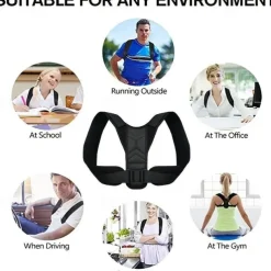 Posture Corrector For Men Women, Comfortable Upper Back Support Straightener With Adjustable Back Strap