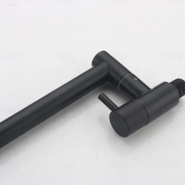 Pot Filler Kitchen Faucet Only Cold Water Stainless Steel, Brushed Black Foldable Sink Wall Mount Folding Fill Pot Kitchen Tap