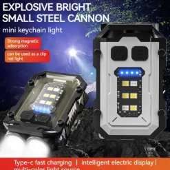 Powerful 2 XTECOB Flashlight with Powerful Magnet Mini Flashlight Rechargeable Hat Clip Light Outdoor Waterproof Camping Fishing