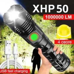 Powerful LED Flashlight High Power 18650 USB Rechargeable Zoom Fishing Lantern 5 Modes Waterproof Bicycle Light Tactical Torch
